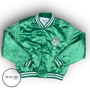 Swingster Vintage Men’s Boston Celtics Satin Bomber Jacket Size XL Green
